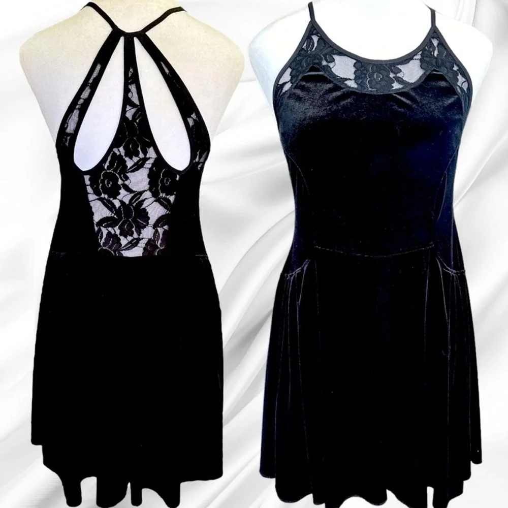 Free People stretch Velvet Dress size S